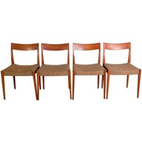 4Er Set Kontiki Midcentury Stühle Hugo Troeds Yngve Ekström Teak von HEYCIRCULAR