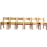 6Er Set Midcentury Stühle Teak Danish Design Gelb 1960 6Er Set Midcentury Stühle Teak Danish Design Gelb 1960 von HEYCIRCULAR