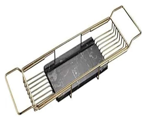 Caddy-Tablett, Badewannentablett for die Badewanne, Badewannennetz, Marmortablett, Badezimmer, multifunktionales Regal, Toilette, Fany, Schaumbad, Spa-Rack von HEYDGBBZ