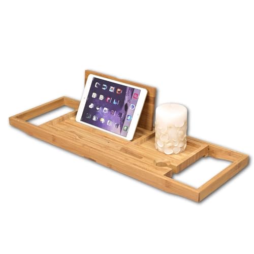 Caddy-Tablett Badewannentablett for Badewanne, Badewannengestelle Badewannengestell Teleskopgestell(Wood) von HEYDGBBZ