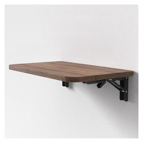 HEYDGBBZ An der Wand montierter Klapptisch, Hängender Büroschreibtisch for kleine Räume, Schwebender Schreibtisch mit zusammenklappbaren Halterungen, Klappbarer Esstisch(Black Walnut,60x40CM) von HEYDGBBZ