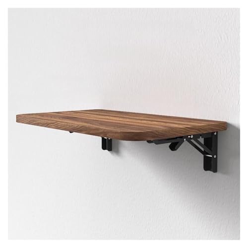 HEYDGBBZ An der Wand montierter Klapptisch, Hängender Büroschreibtisch for kleine Räume, Schwebender Schreibtisch mit zusammenklappbaren Halterungen, Klappbarer Esstisch(Deep Walnut,60x40CM) von HEYDGBBZ