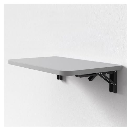 HEYDGBBZ An der Wand montierter Klapptisch, Hängender Büroschreibtisch for kleine Räume, Schwebender Schreibtisch mit zusammenklappbaren Halterungen, Klappbarer Esstisch(Grey,60x40CM) von HEYDGBBZ