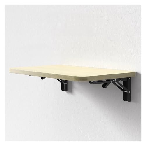 HEYDGBBZ An der Wand montierter Klapptisch, Hängender Büroschreibtisch for kleine Räume, Schwebender Schreibtisch mit zusammenklappbaren Halterungen, Klappbarer Esstisch(Oak,60x40CM) von HEYDGBBZ
