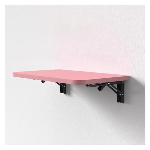 HEYDGBBZ An der Wand montierter Klapptisch, Hängender Büroschreibtisch for kleine Räume, Schwebender Schreibtisch mit zusammenklappbaren Halterungen, Klappbarer Esstisch(Pink,60x40CM) von HEYDGBBZ