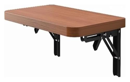 HEYDGBBZ An der Wand montierter Klapptisch, Hängender Büroschreibtisch for kleine Räume, Schwebender Schreibtisch mit zusammenklappbaren Halterungen, Klappbarer Esstisch(Shallow Walnut,50x30CM) von HEYDGBBZ