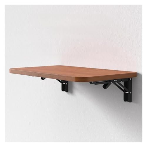 HEYDGBBZ An der Wand montierter Klapptisch, Hängender Büroschreibtisch for kleine Räume, Schwebender Schreibtisch mit zusammenklappbaren Halterungen, Klappbarer Esstisch(Shallow Walnut,60x40CM) von HEYDGBBZ