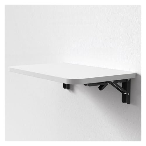 HEYDGBBZ An der Wand montierter Klapptisch, Hängender Büroschreibtisch for kleine Räume, Schwebender Schreibtisch mit zusammenklappbaren Halterungen, Klappbarer Esstisch(White,60x40CM) von HEYDGBBZ
