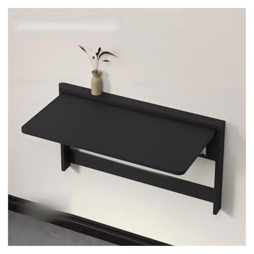 HEYDGBBZ An der Wand montierter Klapptisch, herunterklappbarer Wandschreibtisch for kleine Räume, schwebender Schreibtisch, funktionaler Hängetisch for das Home-Office(Black,83x45x47CM) von HEYDGBBZ