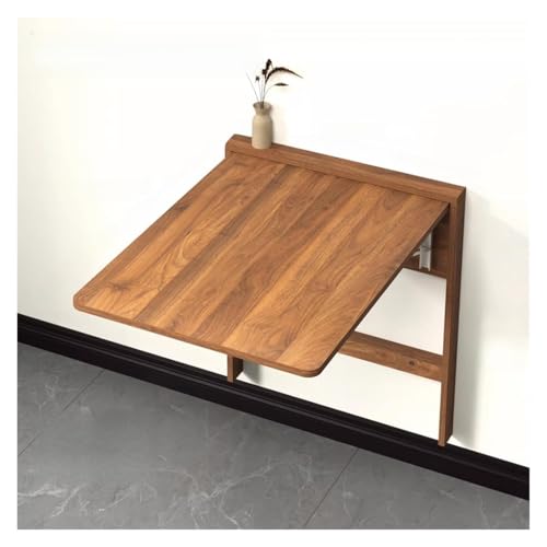 HEYDGBBZ An der Wand montierter Klapptisch, herunterklappbarer Wandschreibtisch for kleine Räume, schwebender Schreibtisch, funktionaler Hängetisch for das Home-Office(Walnut,63x84x73CM) von HEYDGBBZ