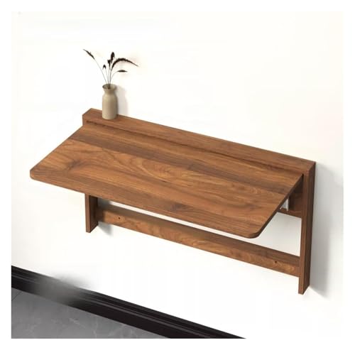 HEYDGBBZ An der Wand montierter Klapptisch, herunterklappbarer Wandschreibtisch for kleine Räume, schwebender Schreibtisch, funktionaler Hängetisch for das Home-Office(Walnut,83x45x47CM) von HEYDGBBZ