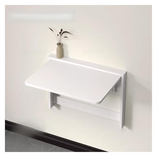 HEYDGBBZ An der Wand montierter Klapptisch, herunterklappbarer Wandschreibtisch for kleine Räume, schwebender Schreibtisch, funktionaler Hängetisch for das Home-Office(White,63x45x47CM) von HEYDGBBZ