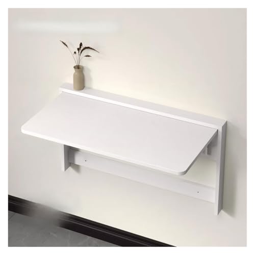HEYDGBBZ An der Wand montierter Klapptisch, herunterklappbarer Wandschreibtisch for kleine Räume, schwebender Schreibtisch, funktionaler Hängetisch for das Home-Office(White,83x45x47CM) von HEYDGBBZ