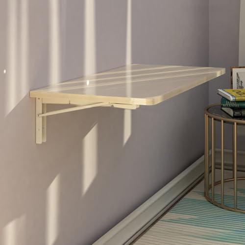 HEYDGBBZ An der Wand montierter Klapptisch, herunterklappbarer Wandschreibtisch for kleine Räume, zusammenklappbar mit Halterung for Wäscherei, Arbeitszimmer(Oak,37x75CM) von HEYDGBBZ