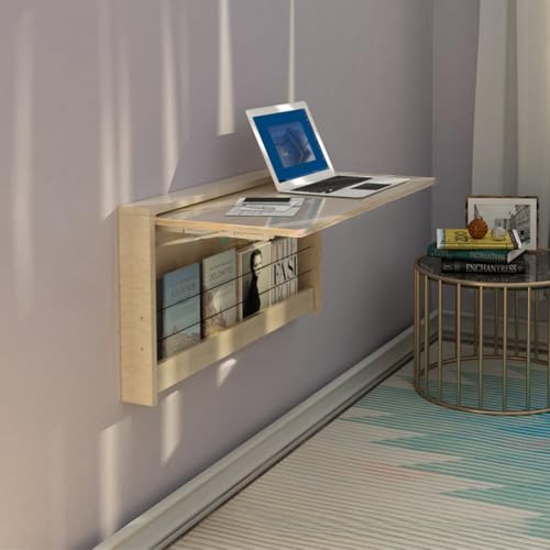 HEYDGBBZ An der Wand montierter Klapptisch, herunterklappbarer Wandschreibtisch for kleine Räume, zusammenklappbar mit Halterung for Wäscherei, Arbeitszimmer(Oak,42x80CM) von HEYDGBBZ