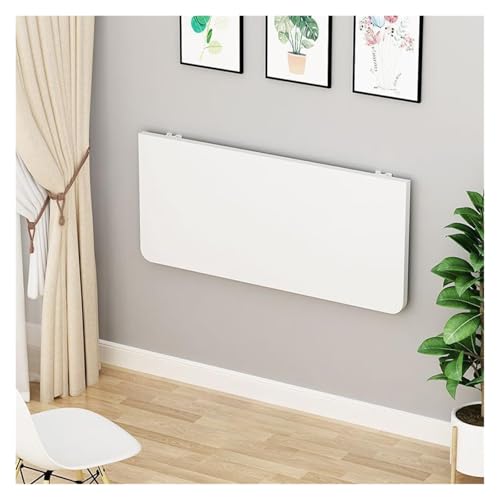 HEYDGBBZ An der Wand montierter Klapptisch, herunterklappbarer Wandschreibtisch mit Stauraum, schwebender Schreibtisch for kleine Räume, ausklappbarer Esstisch-Wäschetisch(White,50x30CM) von HEYDGBBZ