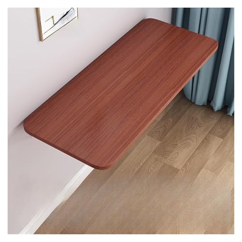 HEYDGBBZ An der Wand montierter Klapptisch, herunterklappbarer schwebender Esstisch for kleine Räume, Faltbarer Laptop-Küchentisch mit Halterungen(Teak,60x25CM) von HEYDGBBZ