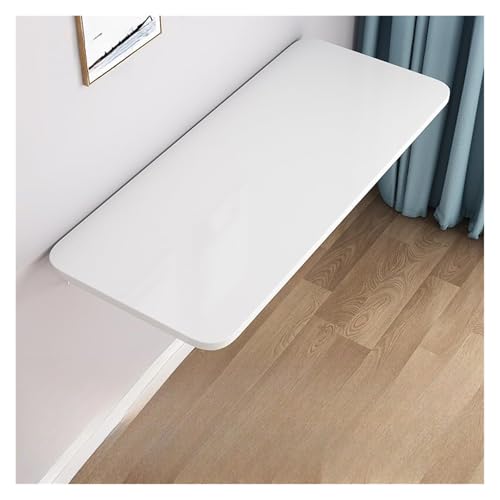 HEYDGBBZ An der Wand montierter Klapptisch, herunterklappbarer schwebender Esstisch for kleine Räume, Faltbarer Laptop-Küchentisch mit Halterungen(White,50x30CM) von HEYDGBBZ