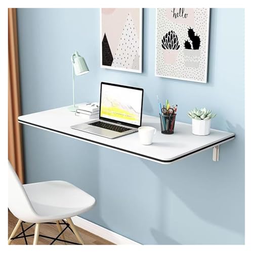 HEYDGBBZ An der Wand montierter Klapptisch, platzsparender mit Klappfunktion, Laptop-Schreibtisch, schwebender Esstisch Halterungen for die Küche im Home Office(Black,50x25CM) von HEYDGBBZ