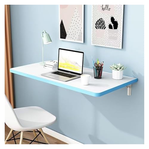 HEYDGBBZ An der Wand montierter Klapptisch, platzsparender mit Klappfunktion, Laptop-Schreibtisch, schwebender Esstisch Halterungen for die Küche im Home Office(Blue,50x20CM) von HEYDGBBZ