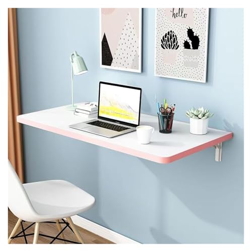 HEYDGBBZ An der Wand montierter Klapptisch, platzsparender mit Klappfunktion, Laptop-Schreibtisch, schwebender Esstisch Halterungen for die Küche im Home Office(Pink,50x25CM) von HEYDGBBZ