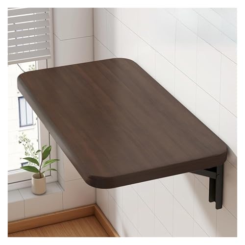 HEYDGBBZ An der Wand montierter Klapptisch, platzsparender schwebender Schreibtisch, Klappbarer Arbeits-Laptop-Schreibtisch-Esstisch for die Wäscherei, Home-Office-Küche(Walnut,40x40CM) von HEYDGBBZ