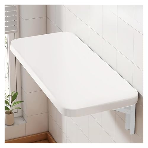 HEYDGBBZ An der Wand montierter Klapptisch, platzsparender schwebender Schreibtisch, Klappbarer Arbeits-Laptop-Schreibtisch-Esstisch for die Wäscherei, Home-Office-Küche(White,20x40CM) von HEYDGBBZ