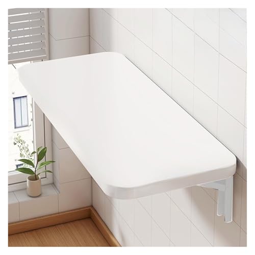 HEYDGBBZ An der Wand montierter Klapptisch, platzsparender schwebender Schreibtisch, Klappbarer Arbeits-Laptop-Schreibtisch-Esstisch for die Wäscherei, Home-Office-Küche(White,30x60CM) von HEYDGBBZ