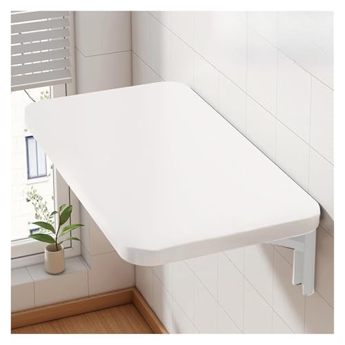 HEYDGBBZ An der Wand montierter Klapptisch, platzsparender schwebender Schreibtisch, Klappbarer Arbeits-Laptop-Schreibtisch-Esstisch for die Wäscherei, Home-Office-Küche(White,40x40CM) von HEYDGBBZ
