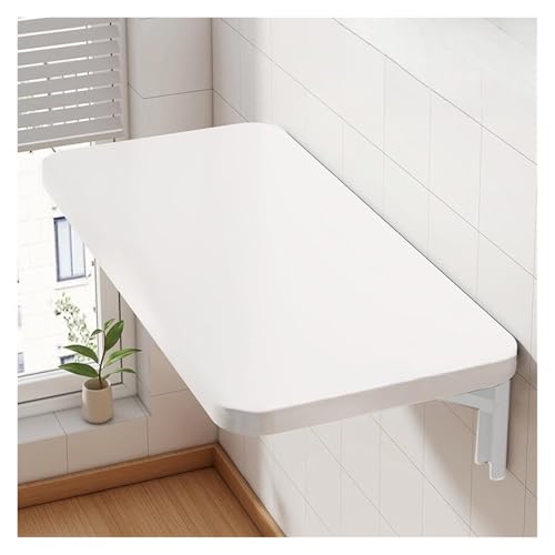 HEYDGBBZ An der Wand montierter Klapptisch, platzsparender schwebender Schreibtisch, Klappbarer Arbeits-Laptop-Schreibtisch-Esstisch for die Wäscherei, Home-Office-Küche(White,40x60CM) von HEYDGBBZ