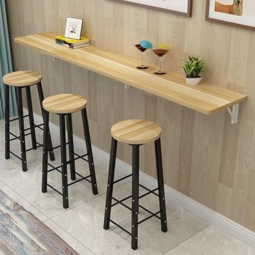 HEYDGBBZ An der Wand montierter Klapptisch, schwebender Computertisch, Faltbarer hängender Laptop-Arbeitsschreibtisch for Balkon, Wäscherei, Arbeitszimmer, Schlafzimmer(Walnut,50x30CM) von HEYDGBBZ