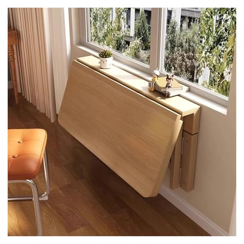 HEYDGBBZ An der Wand montierter Klapptisch, schwebender Klappschreibtisch aus Massivholz, Wandbehangtisch for kleine Räume for Arbeitszimmer, Küche, Wäscherei(60x45CM) von HEYDGBBZ