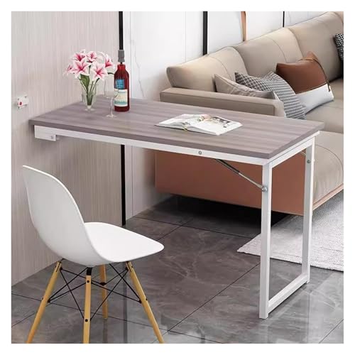 HEYDGBBZ An der Wand montierter Klapptisch, schwebender Laptop-Schreibtisch mit Klappblatt, herunterklappbarer Mehrzweck-Esstisch for die Wäscherei, das Home Office(Grey1,90x50x75CM) von HEYDGBBZ