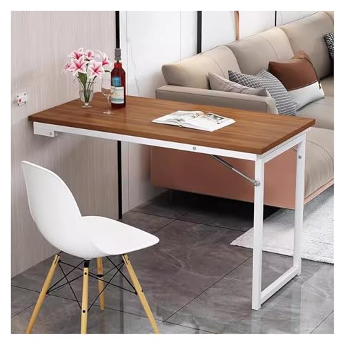 HEYDGBBZ An der Wand montierter Klapptisch, schwebender Laptop-Schreibtisch mit Klappblatt, herunterklappbarer Mehrzweck-Esstisch for die Wäscherei, das Home Office(Walnut1,100x50x75CM) von HEYDGBBZ