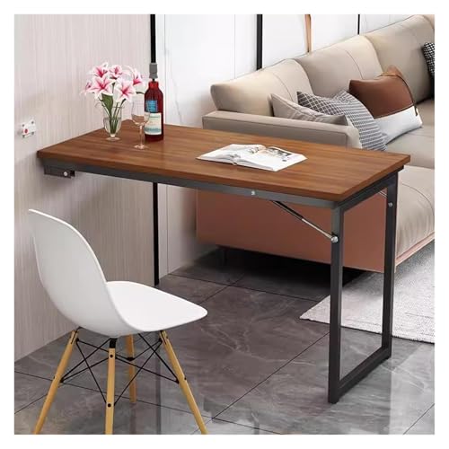 HEYDGBBZ An der Wand montierter Klapptisch, schwebender Laptop-Schreibtisch mit Klappblatt, herunterklappbarer Mehrzweck-Esstisch for die Wäscherei, das Home Office(Walnut2,90x50x75CM) von HEYDGBBZ