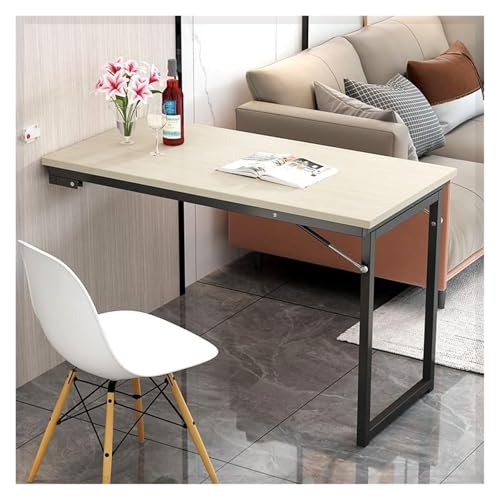 HEYDGBBZ An der Wand montierter Klapptisch, schwebender Laptop-Schreibtisch mit Klappblatt, herunterklappbarer Mehrzweck-Esstisch for die Wäscherei, das Home Office(Warm White,90x50x75CM) von HEYDGBBZ