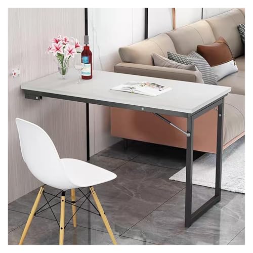 HEYDGBBZ An der Wand montierter Klapptisch, schwebender Laptop-Schreibtisch mit Klappblatt, herunterklappbarer Mehrzweck-Esstisch for die Wäscherei, das Home Office(White,120x50x75CM) von HEYDGBBZ