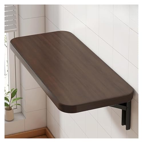 HEYDGBBZ An der Wand montierter Klapptisch, schwebender Schreibtisch for kleine Räume, Klappbarer Esstisch mit Halterung for Arbeitszimmer, Balkon, Küche, Wohnzimmer(Walnut,20x60CM) von HEYDGBBZ