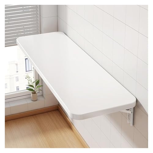 HEYDGBBZ An der Wand montierter Klapptisch, schwebender Schreibtisch for kleine Räume, Klappbarer Esstisch mit Halterung for Arbeitszimmer, Balkon, Küche, Wohnzimmer(White,60x35CN) von HEYDGBBZ