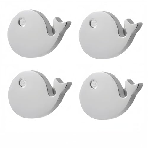 HEYDGBBZ Antike Messing Schubladengriffe, Küchenschrankknöpfe, 4 Stück Kleiderschrank Goldtür Messing Einzelloch Kleiner Fischgriff Schrank Schubladengriff Kupferfarbe(Bright silver) von HEYDGBBZ
