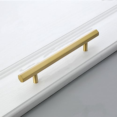HEYDGBBZ Antike Messing Schubladengriffe, Schrank- und Schubladenknöpfe, Sechseck Messing Schrankknöpfe und Griffe Möbelgriffe Küchengriffe Gold Schubladenknöpfe Kupfer Schrankknöpfe(Ctc 128mm) von HEYDGBBZ