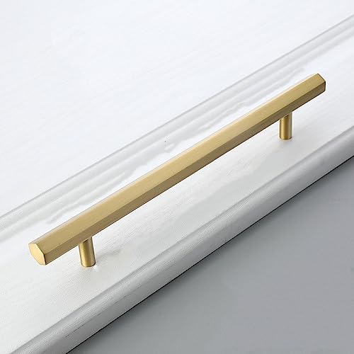HEYDGBBZ Antike Messing Schubladengriffe, Schrank- und Schubladenknöpfe, Sechseck Messing Schrankknöpfe und Griffe Möbelgriffe Küchengriffe Gold Schubladenknöpfe Kupfer Schrankknöpfe(Ctc 220mm) von HEYDGBBZ