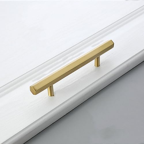 HEYDGBBZ Antike Messing Schubladengriffe, Schrank- und Schubladenknöpfe, Sechseck Messing Schrankknöpfe und Griffe Möbelgriffe Küchengriffe Gold Schubladenknöpfe Kupfer Schrankknöpfe(Ctc 64mm) von HEYDGBBZ