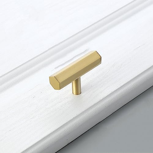 HEYDGBBZ Antike Messing Schubladengriffe, Schrank- und Schubladenknöpfe, Sechseck Messing Schrankknöpfe und Griffe Möbelgriffe Küchengriffe Gold Schubladenknöpfe Kupfer Schrankknöpfe(Single) von HEYDGBBZ