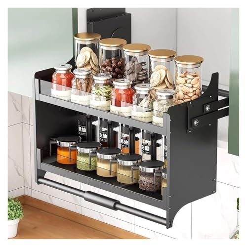 HEYDGBBZ Ausziehbare Aufbewahrung for die Küche, Schrank-Organizer, herunterziehbares Regal for Küchenschränke, multifunktionaler Wandbehang, herunterziehbarer Regalhalter, Hochschrank(650mm) von HEYDGBBZ