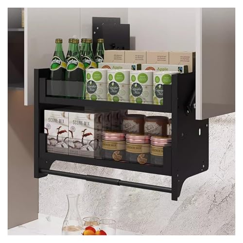 HEYDGBBZ Ausziehbare Aufbewahrung for die Küche, ausziehbarer Schrank-Organizer, herunterziehbarer Regal-Schrank-Organizer, praktischer Aufbewahrungs-Organizer for obere Küchenwand(650mm) von HEYDGBBZ