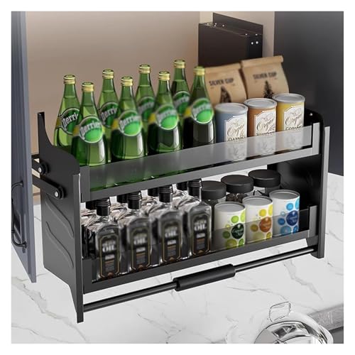 HEYDGBBZ Ausziehbare Aufbewahrung for die Küche, herunterziehbares Schrankregalsystem, 2-stufiges Wandregal, Regal, Wandschrank, Küchenregal(700mm) von HEYDGBBZ