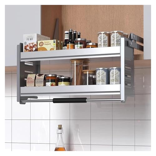 HEYDGBBZ Ausziehbare Aufbewahrung for die Küche, herunterziehbares Schrankregalsystem, 2-stufiges ausziehbares Regal, Schrankregal, herunterziehbare for an der Wand(850mm) von HEYDGBBZ