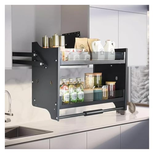 HEYDGBBZ Ausziehbarer Küchenschrank-Organizer, ausziehbarer Schrank-Organizer, Verstellbarer Küchen-Wandschrank-Organizer, Gerätelift-Oberschrank(46x26x53cm) von HEYDGBBZ