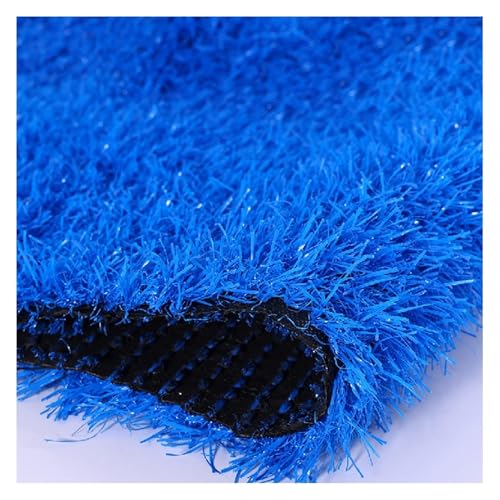 HEYDGBBZ Blau gefärbter synthetischer Kunstrasenteppich for DIY-Spielplätze und Hinterhöfe. Individuelle fusselfreie Rasendekoration for den Außenbereich(150x400cm) von HEYDGBBZ